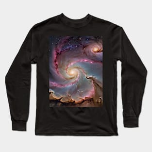 Galactic Spirals: Celestial Dance Long Sleeve T-Shirt